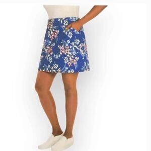 NWT Mario Serrani Comfort Stretch Skort, Blue Floral, Size XL